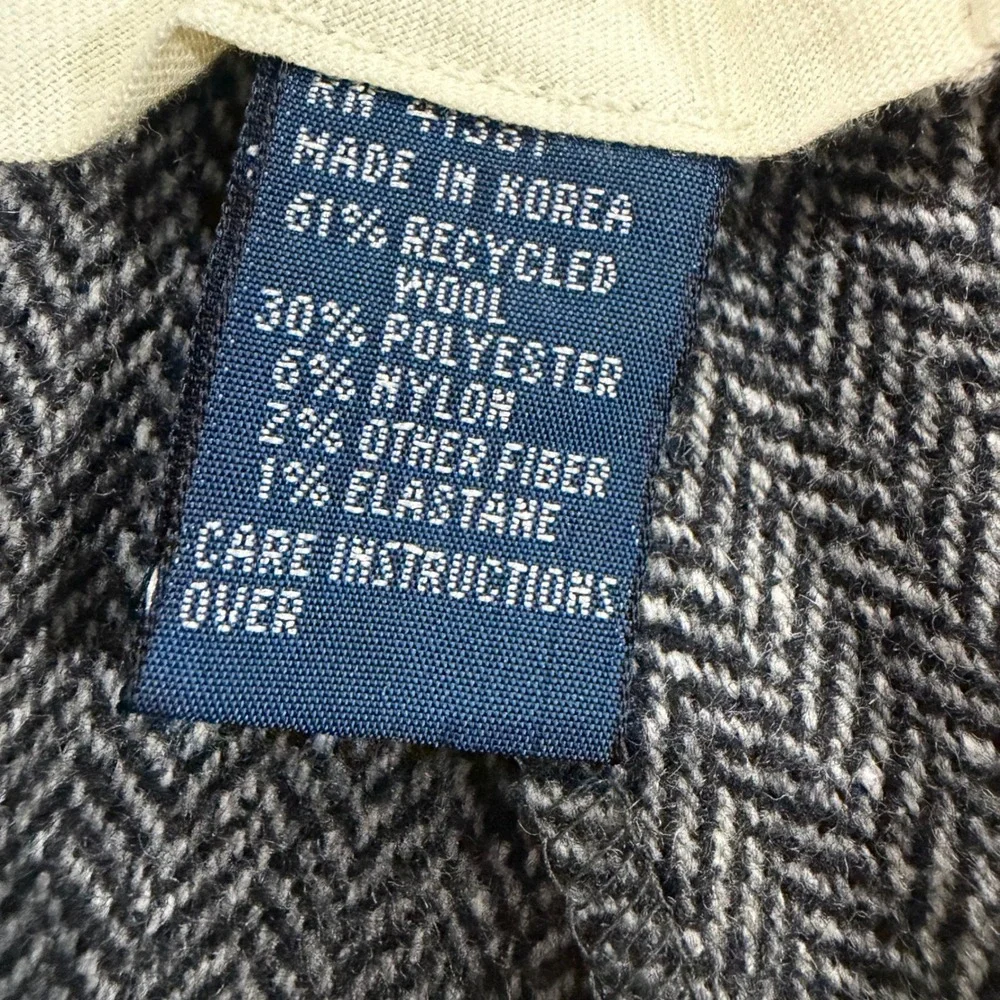 Polo‎ Ralph Lauren Vintage Grey Herringbone Wool Blend Trousers Mens 42x30